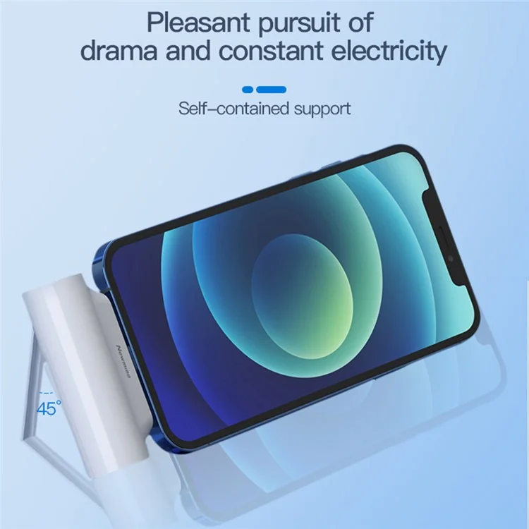 Batería Externa Portátil de 5000mAh con Soporte para Teléfono y Carga Rápida USB Tipo-C - Blanco
