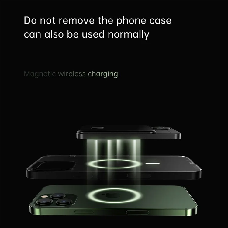 Q9 5000mAh Power Bank Magnetic Suction Slim Aluminum Alloy PD 20W Portable Wired Wireless Charger with Digital Display Screen - Green