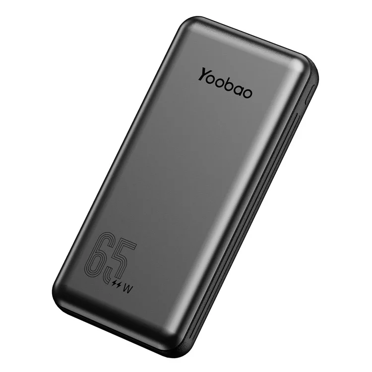 YOOBAO LC6-65W 20000mAh Portable Phone External Battery Power Bank Charger with Built-in Type-C / Lightning Cable