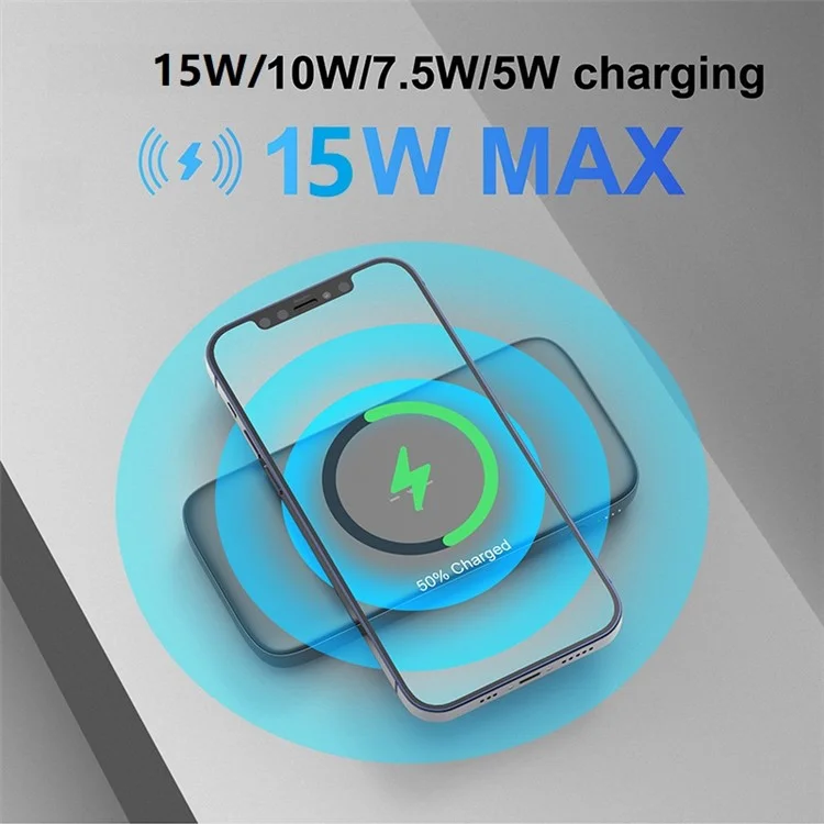 C1016W 15W Wireless Charger 10000mAh Power Bank PD 20W / QC 22.5W Portable Charger Cell Phone External Battery Pack with Indicator Lights - Black