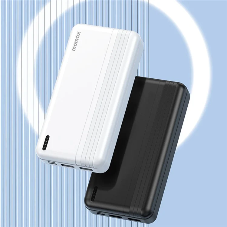 MOMAX IP78 Ipower PD 20W Carga Rápida Potencia Bank 20000mah 3 Salidas USB Batería Externa - Negro