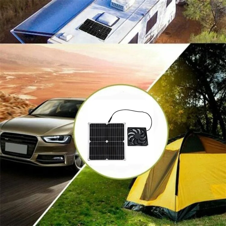 25W Solarpanel Lüfter Kit Monokristalline Silizium -photovoltaik -solarenergie Für Wohnmobilcamping