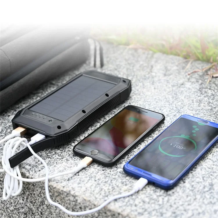 ES980S 20000mAh Caricabatterie Solare Portatile 18W Caricatore per Cellulare Batteria Esterna - Arancione
