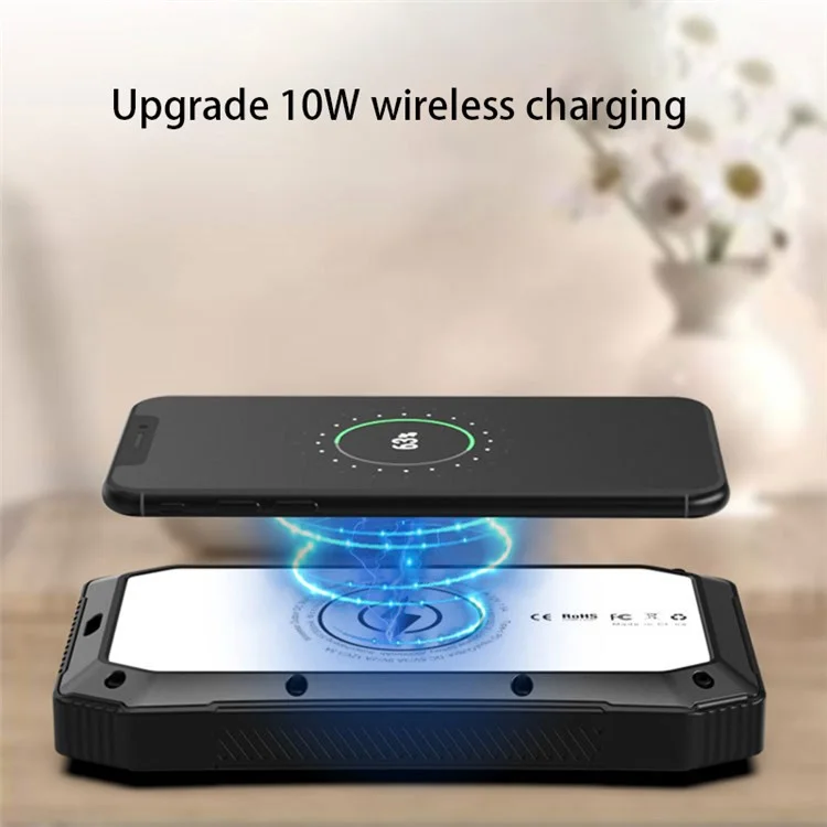 ES980S 20000mAh Caricabatterie Solare Portatile 18W Caricatore per Cellulare Batteria Esterna - Arancione