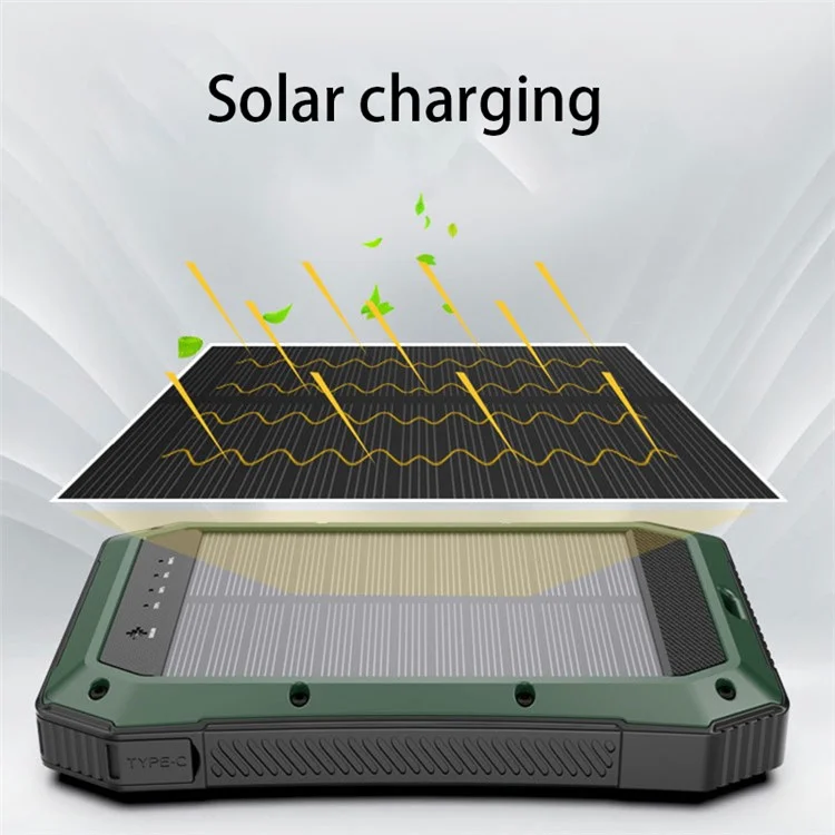 ES980S 20000mAh Caricabatterie Solare Portatile 18W Caricatore per Cellulare Batteria Esterna - Arancione