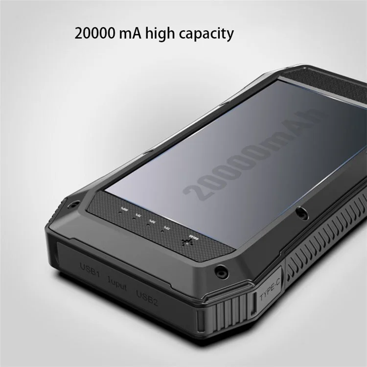 ES980S 20000mAh Caricabatterie Solare Portatile 18W Caricatore per Cellulare Batteria Esterna - Arancione