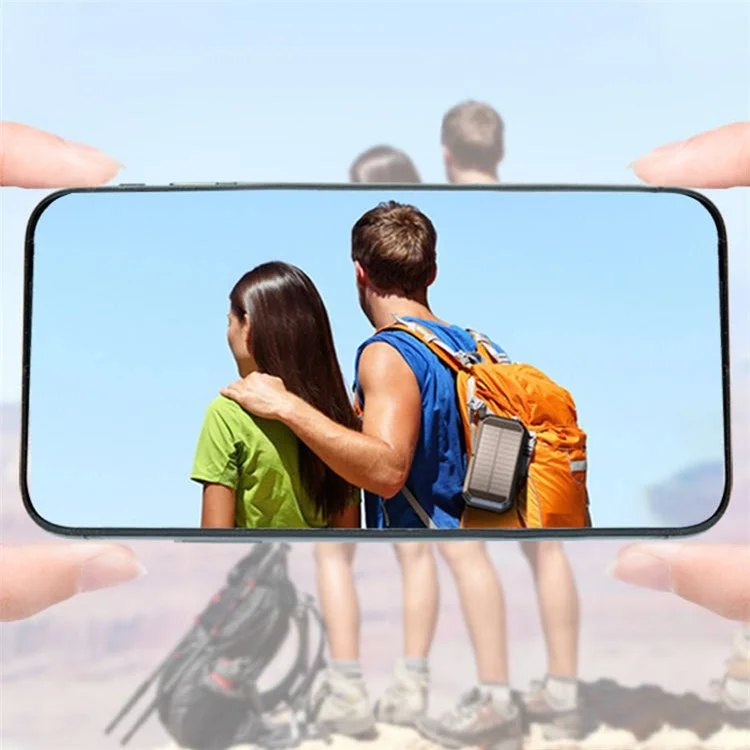 ES981S 10000mAh Banco de Alimentación Portátil con Carga Solar Inalámbrica y Linterna de Camping