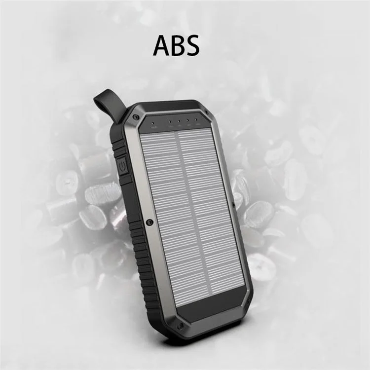 ES981S 10000mAh Banco de Alimentación Portátil con Carga Solar Inalámbrica y Linterna de Camping