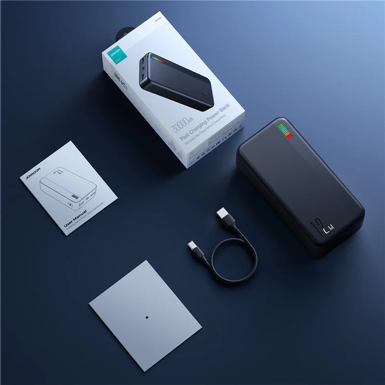 Joyroom JR-T018 12W Power Bank di Ricarica Rapida 30000mah Pacchia Pacchia Pacchiale Esterno Per Camerazione Del Telefono Portativo - Nero