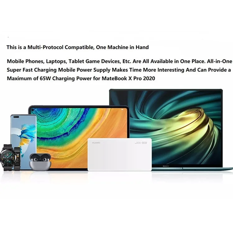 HUAWEI P0001 Power Bank 66W 12000mAh Mehrfachprotokoll Zwei-Wege-Super-Schnellladung Akkupack Externer Akku - Blau