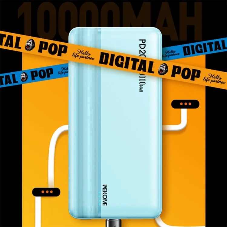 Wekome WP-04 PD 20W 20000mAh Power Bank Charging de Telefone Portátil de Carregamento Rápido - Amarelo