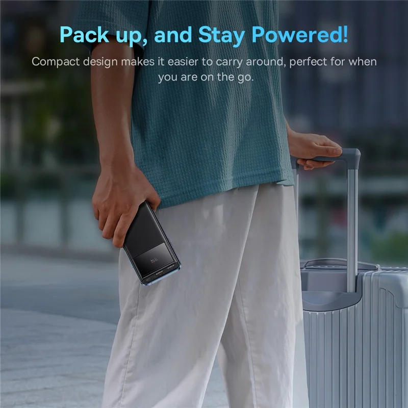 BASEUS Digital Display Fast Charging Power Bank 10000mAh 22.5W Portable Phone Charger External Battery Pack - Black
