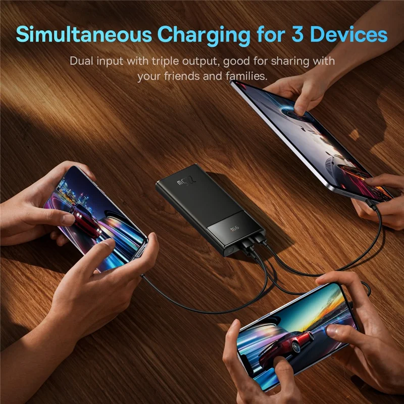 BASEUS Digital Display Fast Charging Power Bank 10000mAh 22.5W Portable Phone Charger External Battery Pack - Black