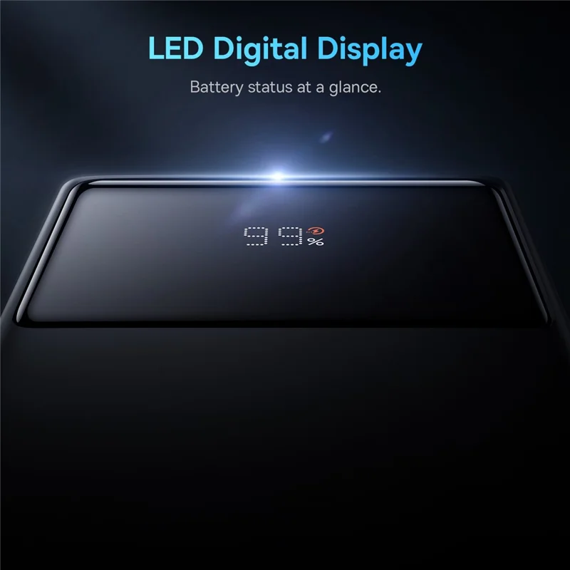 BASEUS Digital Display Fast Charging Power Bank 10000mAh 22.5W Portable Phone Charger External Battery Pack - Black