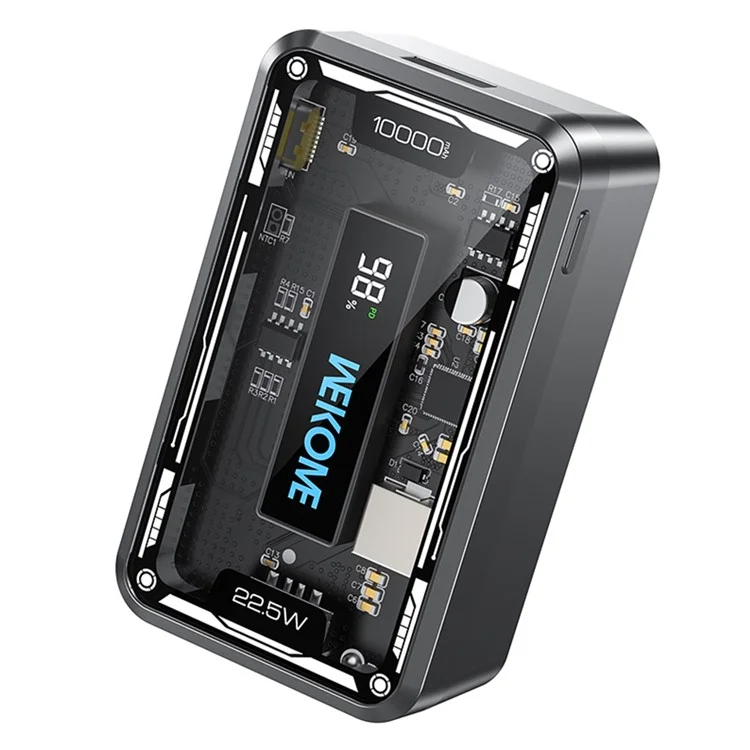 WEKOME WP-395 Vanguard Series 22.5W Super Fast Phone Charger 10000mAh Power Bank avec affichage numérique LED