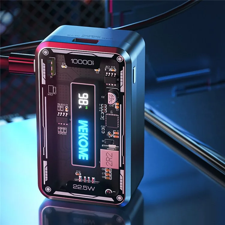 WEKOME WP-395 Vanguard Series 22.5W Super Fast Phone Charger 10000mAh Power Bank avec affichage numérique LED