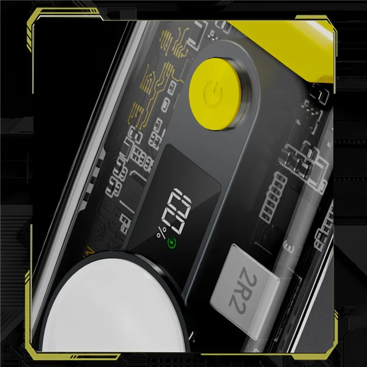 ZHX-PB22 4-in-1 CyberPunk 10000mAh Power Bank 22.5W Fast Charging Digital Display Phone Charger for iPhone Xiaomi Apple Watch