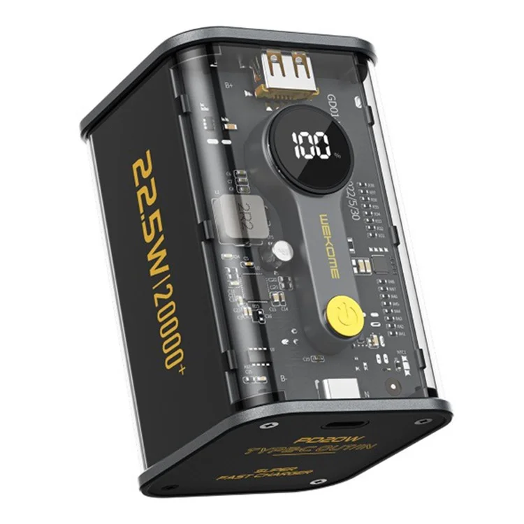 WEKOME WP-337 Vanguard Series 20000mAh 22.5W Cargador Rápido Batería Externa para Teléfono - Negro