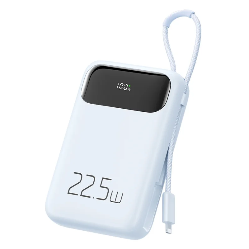 MCDODO MC-325 PD 22.5W Power Bank with iP Cable, 10000mAh Phone Battery Pack Portable Charger - Blue