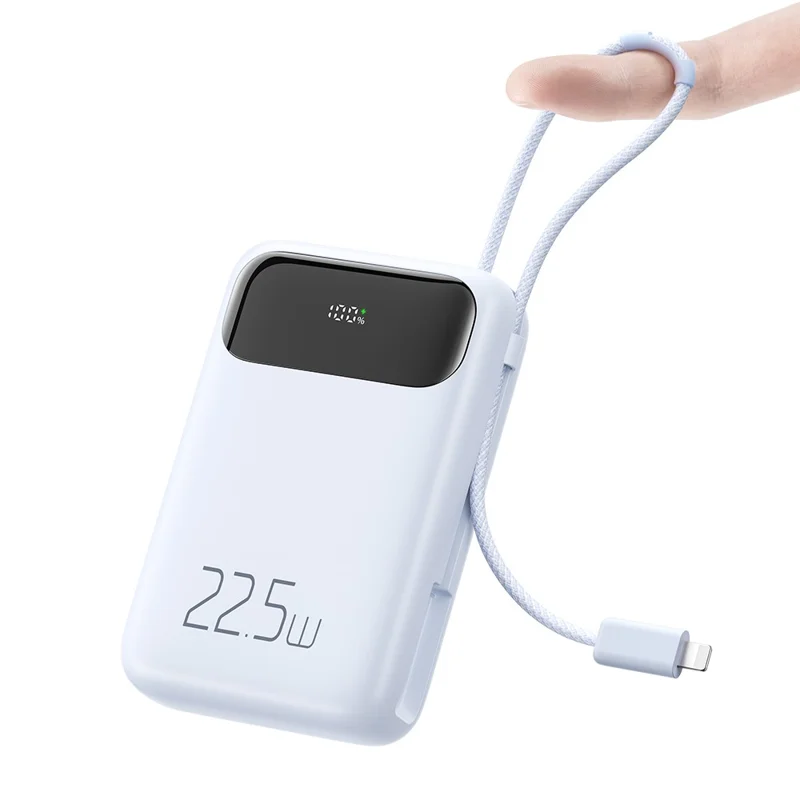 MCDODO MC-325 PD 22.5W Power Bank with iP Cable, 10000mAh Phone Battery Pack Portable Charger - Blue