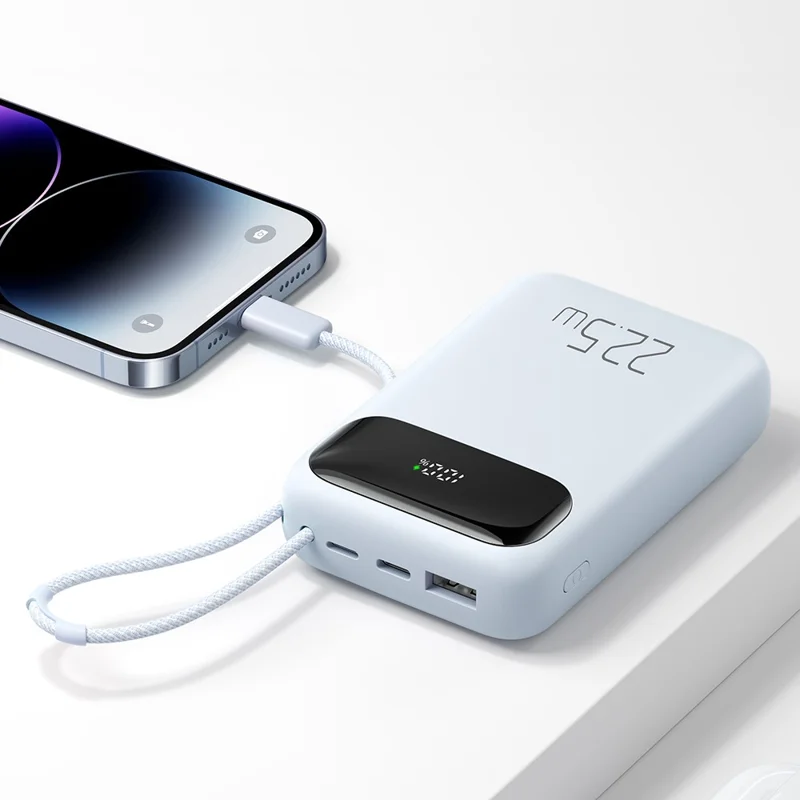 MCDODO MC-325 PD 22.5W Power Bank with iP Cable, 10000mAh Phone Battery Pack Portable Charger - Blue