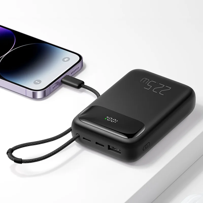 MCDODO MC-325 PD 22.5W Power Bank with iP Cable, 10000mAh Phone Battery Pack Portable Charger - Black