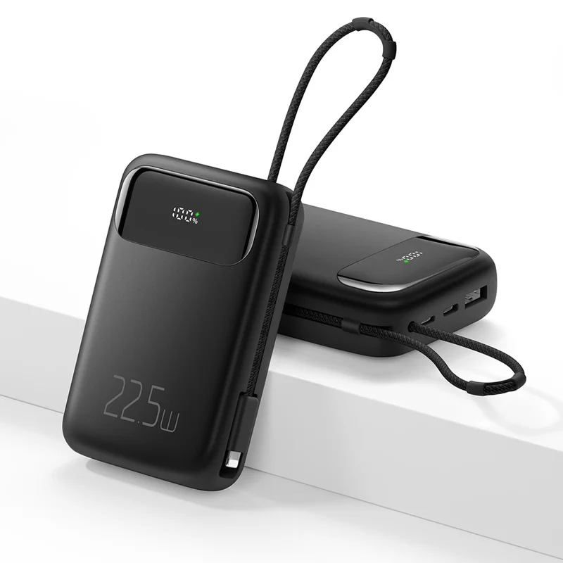 MCDODO MC-325 PD 22.5W Power Bank with iP Cable, 10000mAh Phone Battery Pack Portable Charger - Black