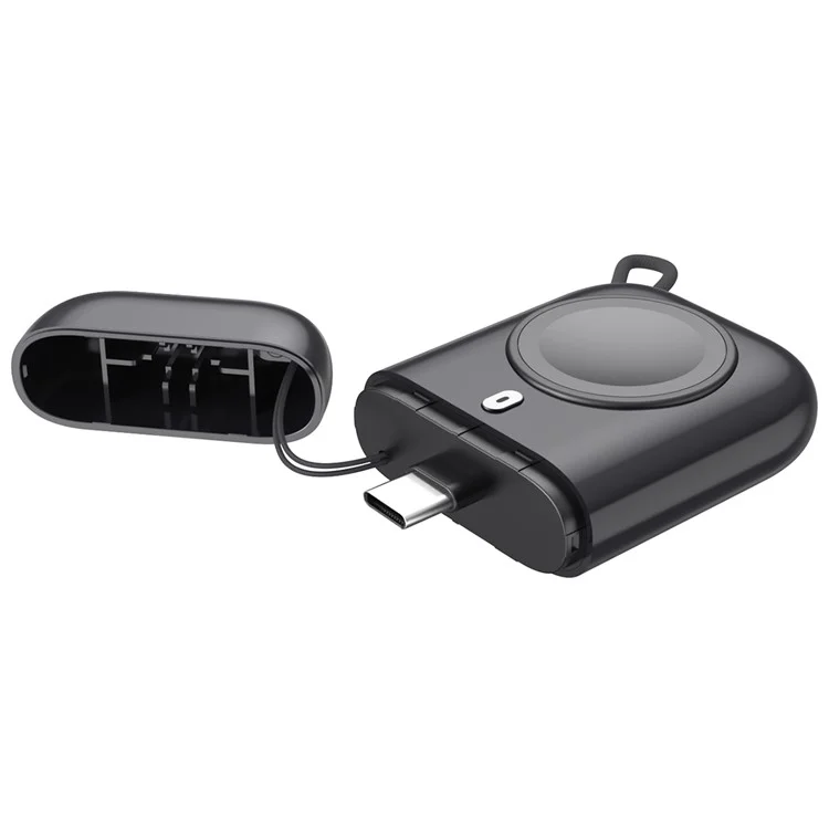 W01 Tragbare kabellose Ladestation für Apple Watch Power Bank Magnetische Reise-Smart-Watch-Ladestation - Schwarz