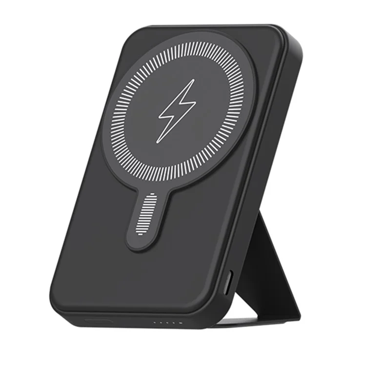 E43A Compatible with Magsafe Battery Pack 5000mAh Magnetic Wireless Power Bank Portable Charger - Black