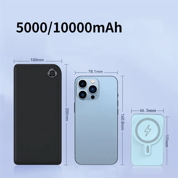 E43A Compatible with Magsafe Battery Pack 5000mAh Magnetic Wireless Power Bank Portable Charger - Purple