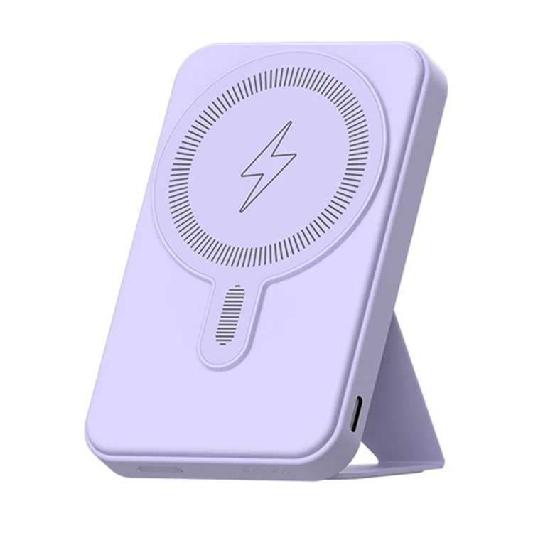 E43A Compatible with Magsafe Battery Pack 5000mAh Magnetic Wireless Power Bank Portable Charger - Purple