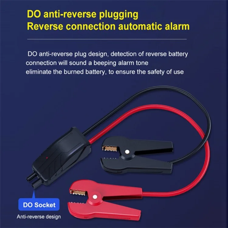 6600mAh 35C Car Jump Starter Air Inflator Power Bank Emergency Battery Charger with Light, Standard Battery Clip Cable