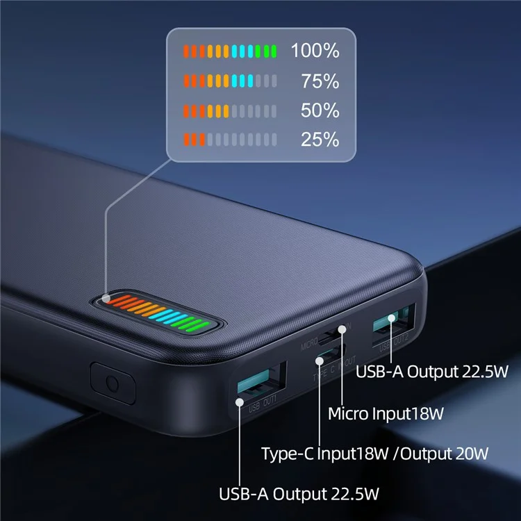 Joyroom JR-QP194 22.5W Super-fast-lade-power Bank 10000mah Tragbares Telefonladegerät Externe Akku - Weiss