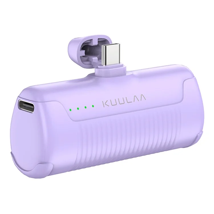 KUULAA KL-YD47 Капсульный портативный зарядное устройство ABS+PC Type-C Power Bank 4500mAh Аварийный телефонный аккумулятор - Фиолетовый