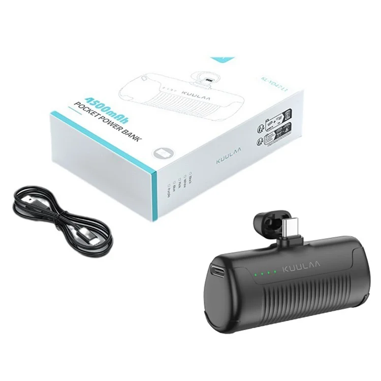 KUULAA KL-YD47 Капсульный портативный зарядное устройство ABS+PC Type-C Power Bank 4500mAh Аварийный телефонный аккумулятор - Фиолетовый