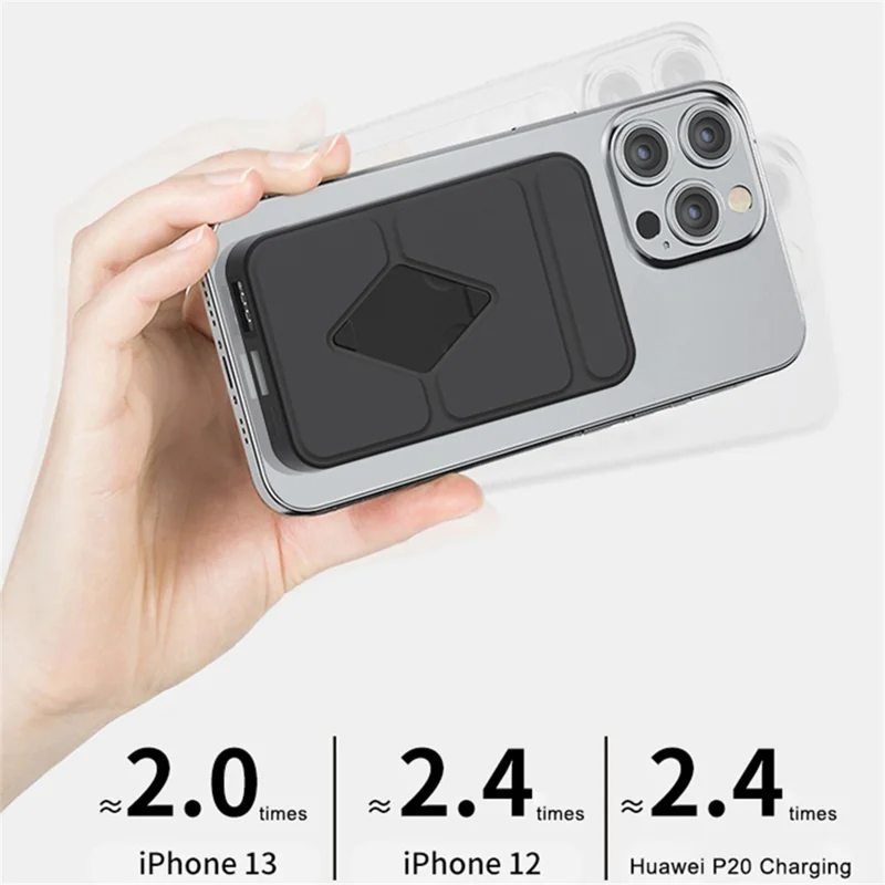 E43B Digital Display Wireless Magnetic Power Bank with Stand 10000mAh Phone Charger Charging - White