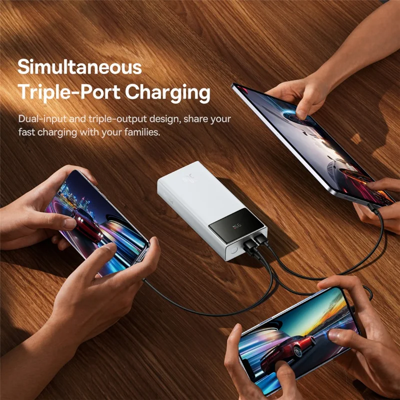 BASEUS Star-Lord Digital Display Fast Charging Power Bank 30000mAh 30W Portable Charger External Battery Pack - White
