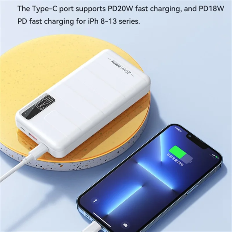 REMAX RPP-316 20W+22.5W PD+QC Fast Charging Power Bank 20000mAh Portable Phone Charger - Blue