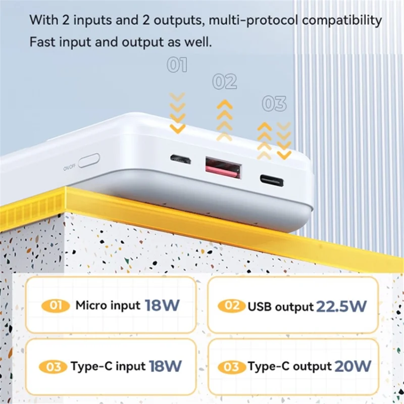 REMAX RPP-316 20W+22.5W PD+QC Fast Charging Power Bank 20000mAh Portable Phone Charger - Blue