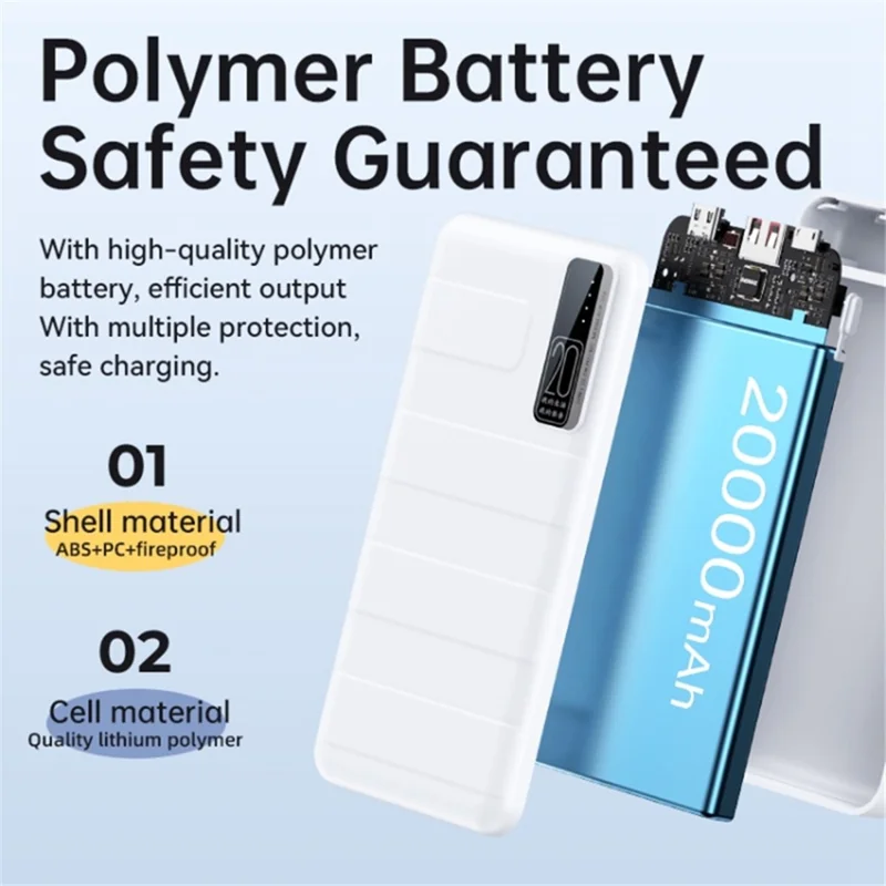 REMAX RPP-316 20W+22.5W PD+QC Fast Charging Power Bank 20000mAh Portable Phone Charger - Blue
