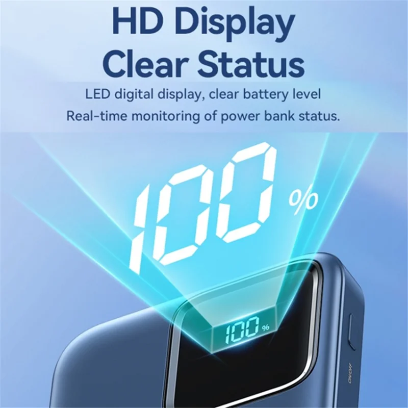 REMAX RPP-500 10000mAh PD 20W Power Bank Phone External Battery Charger with Built-in Type-C / iP Cable - Dark Blue