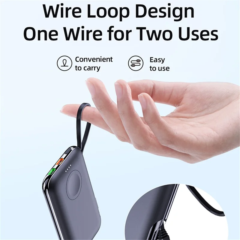 V11A PD 20W Fast Charging Power Bank with iP Cable for Apple Watch 5000mAh Magnetic Portable Phone Charger