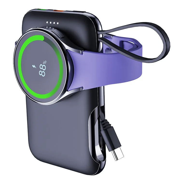 V11S 5000mAh Magnetic Power Bank with Type-C Cable for Samsung Galaxy Watch PD 20W Portable Phone Charger