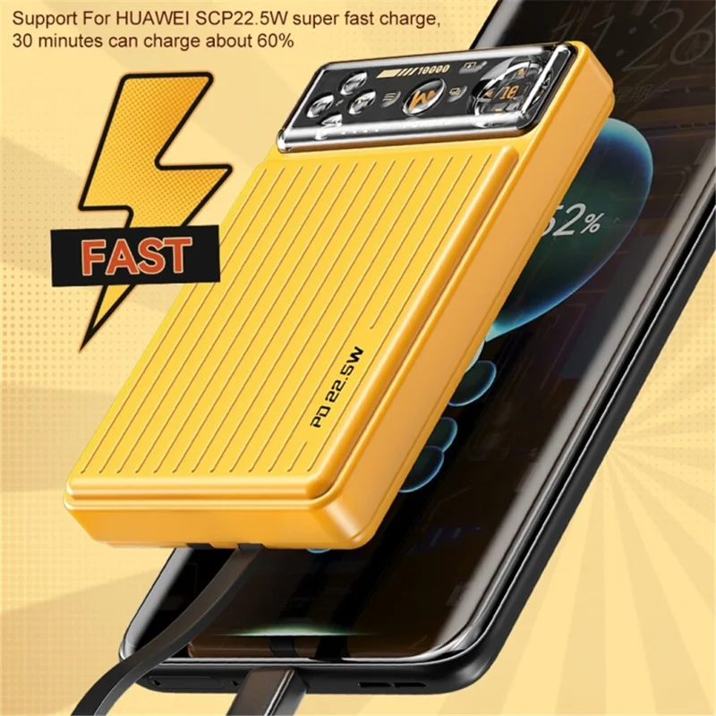 WEKOME WP-25 10000mAh 22.5W Portable Phone Charger Power Bank External Battery - Grey