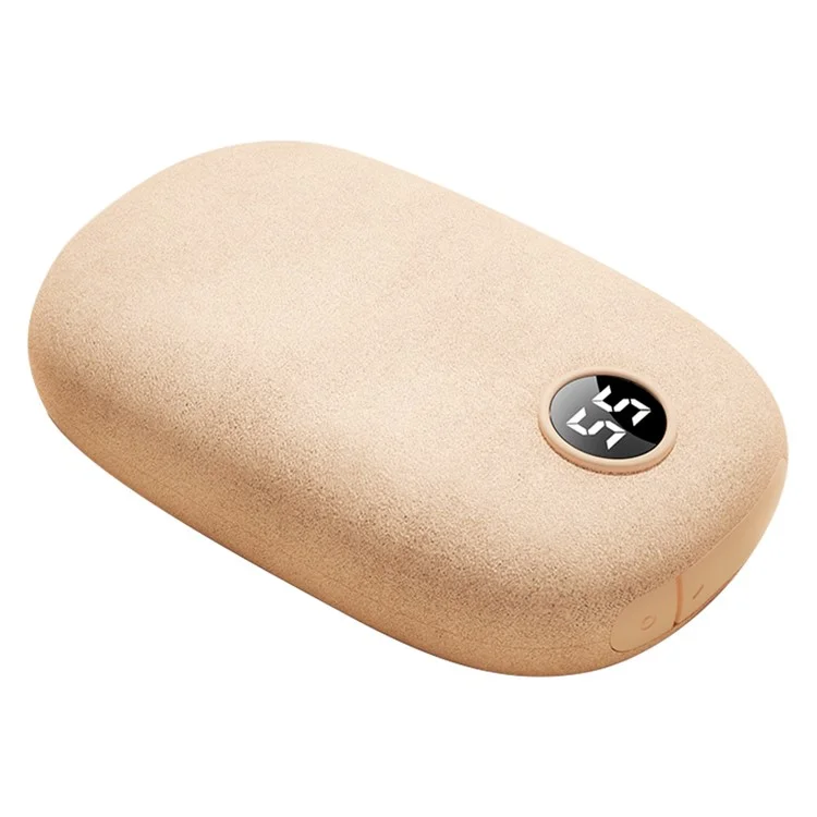 H3 10000mAh 3 Niveaux Affichage Numérique Température Surface Velours Chauffe-Mains Électrique Banque d'Alimentation - Beige 