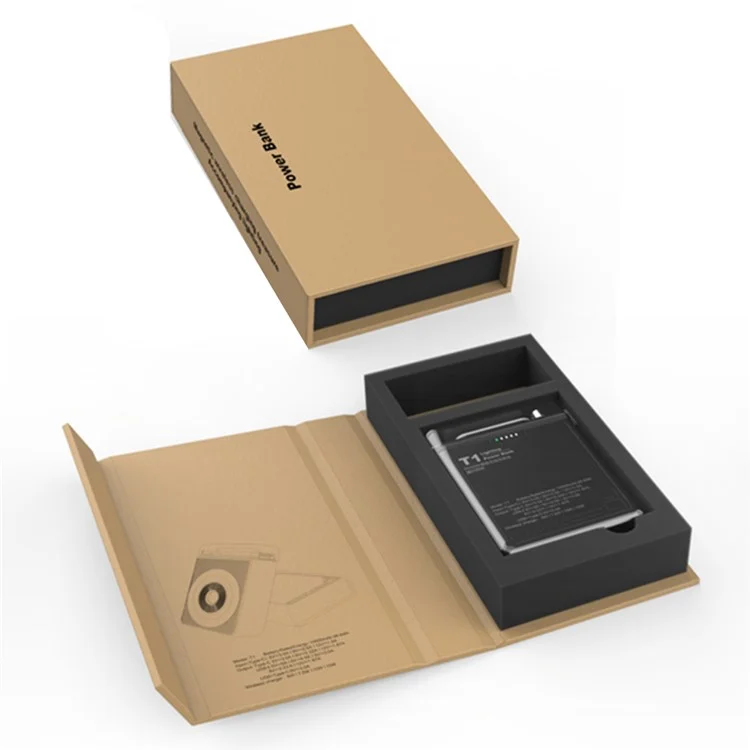 T1 10000mAh Magnetische Wireless-Powerbank Universelles Tragbares Handy-Ladegerät Externe Batterie mit LED-Beleuchtung - Schwarz
