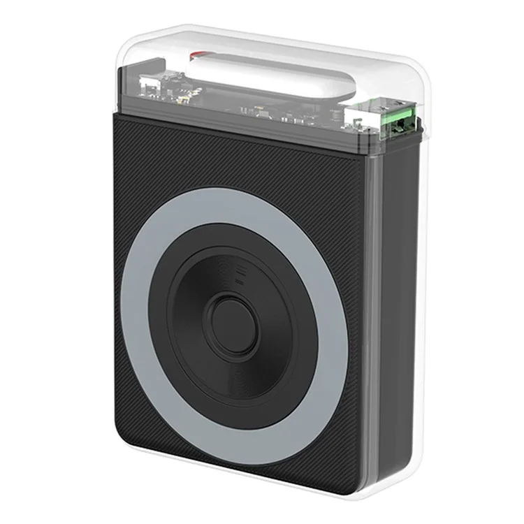 T1 10000mAh Magnetische Wireless-Powerbank Universelles Tragbares Handy-Ladegerät Externe Batterie mit LED-Beleuchtung - Schwarz