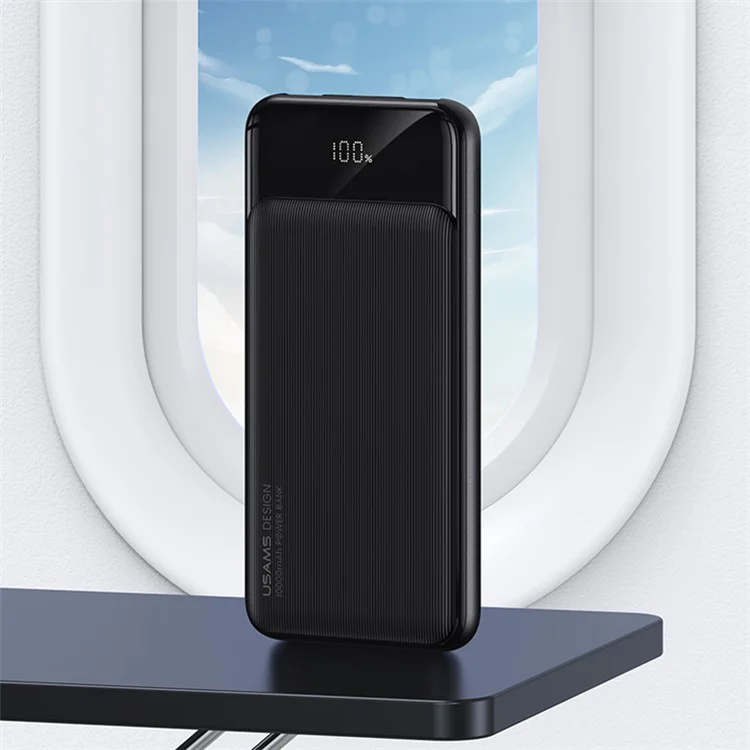 USAMS USAMS US-CD202 XY Serie 30000mah 2 USB + 1 Type-C Power Bank Battery Battery Battery Battery Con Pantalla Digital