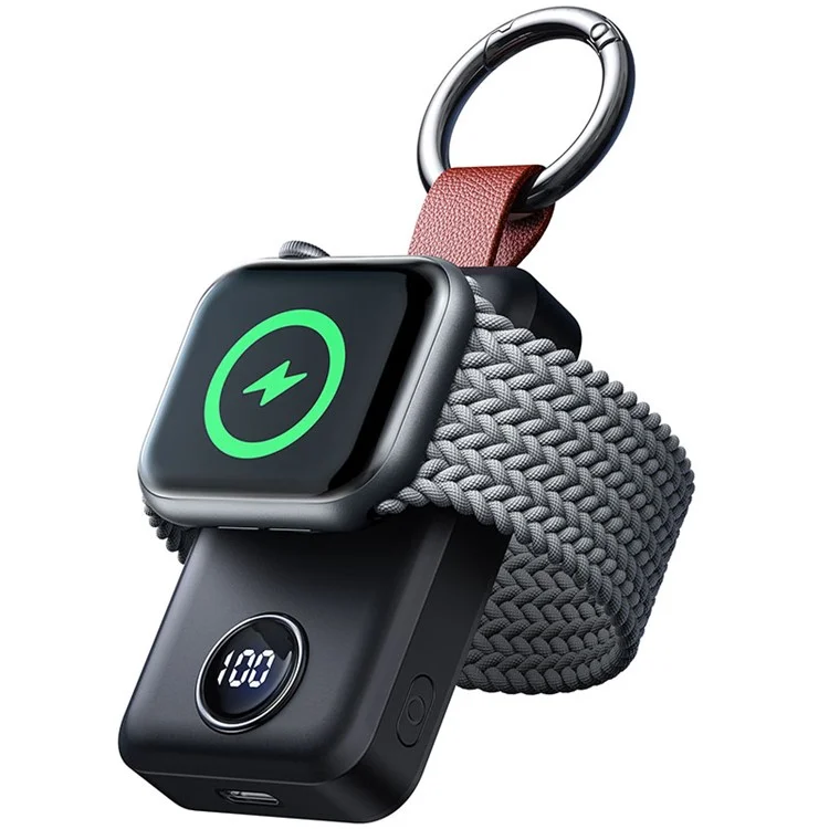 Joyroom JR-WQW01 2000mah Charger de Montre Sans Fil Portable Pour Apple Watch Series 8 / 7 / 6 / 5 / 4 / 3 / 2 / Se, Ultra Power Bank Smart Keychain Charger
