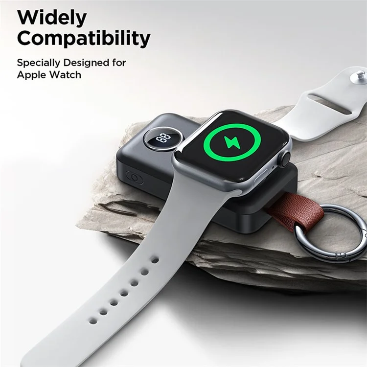 Joyroom JR-WQW01 2000mah Charger de Montre Sans Fil Portable Pour Apple Watch Series 8 / 7 / 6 / 5 / 4 / 3 / 2 / Se, Ultra Power Bank Smart Keychain Charger